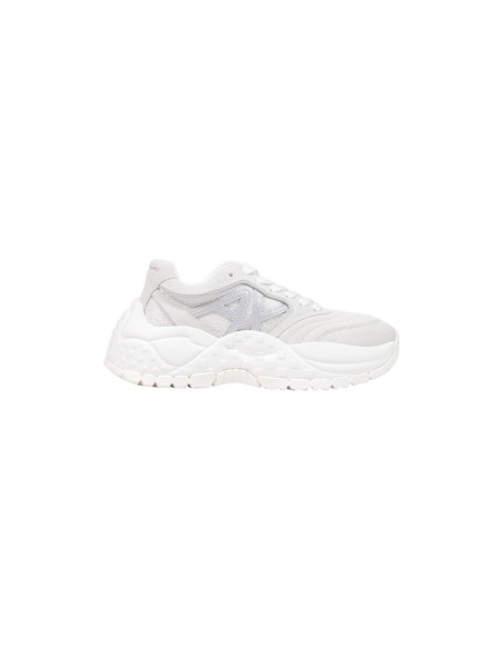 Armani Exchange baskets femme blanches cuir géométrique | ChoixMode