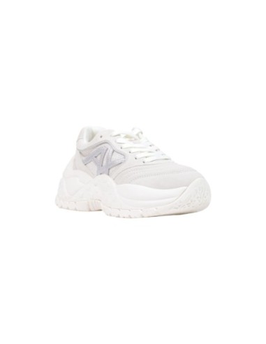 Armani Exchange baskets femme blanches cuir géométrique | ChoixMode