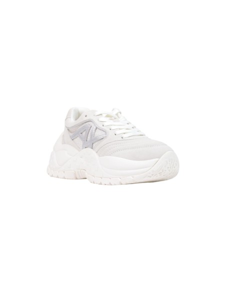 Armani Exchange baskets femme blanches cuir géométrique | ChoixMode
