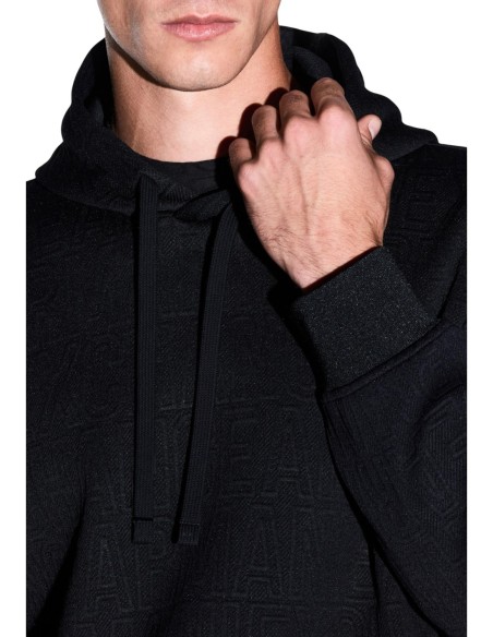 Armani Exchange sweat homme noir capuche lycra | ChoixMode