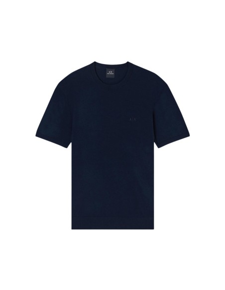 Armani Exchange t-shirt homme bleu matière jeans | ChoixMode