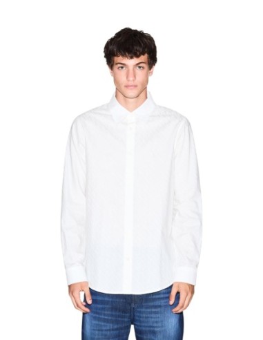 Armani Exchange chemise homme blanche géométrique | ChoixMode