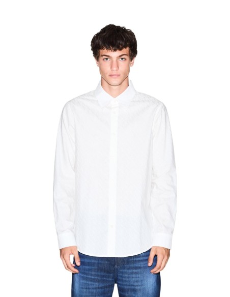 Armani Exchange chemise homme blanche géométrique | ChoixMode