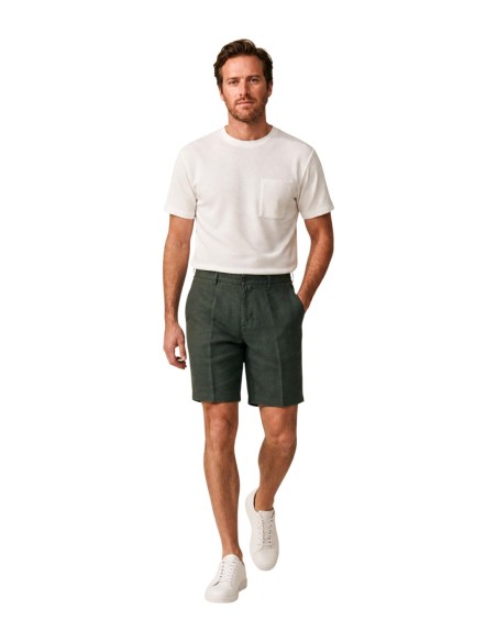 Borghese bermuda homme vert lin Positano | ChoixMode