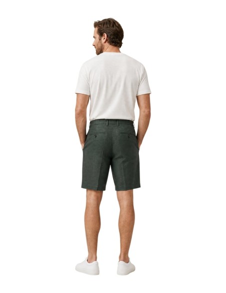 Borghese bermuda homme vert lin Positano | ChoixMode
