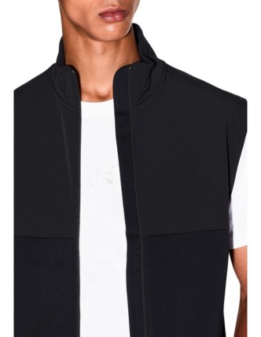 Armani Exchange sweat zippé homme noir poches latérales | ChoixMode