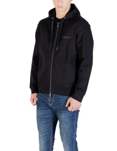Armani Exchange sweat capuche homme noir imprimé | ChoixMode