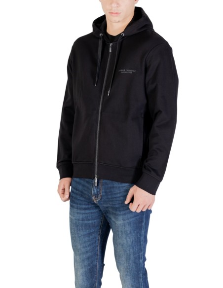 Armani Exchange sweat capuche homme noir imprimé | ChoixMode