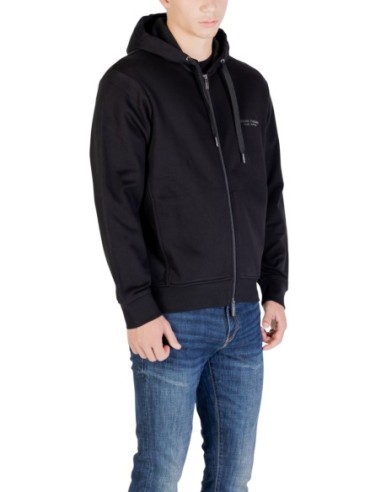 Armani Exchange sweat capuche homme noir imprimé | ChoixMode