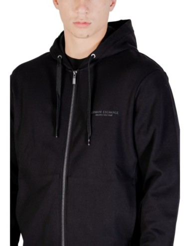 Armani Exchange sweat capuche homme noir imprimé | ChoixMode