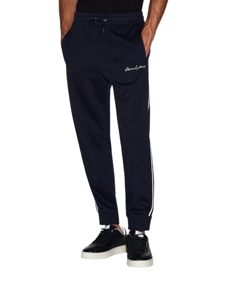 Armani Exchange pantalon homme bleu viscose zip | ChoixMode