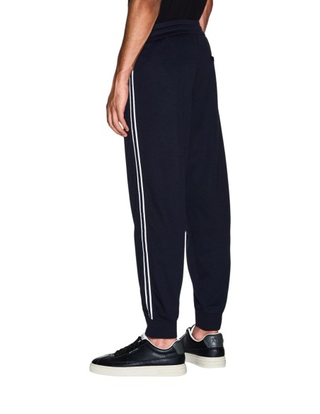 Armani Exchange pantalon homme bleu viscose zip | ChoixMode