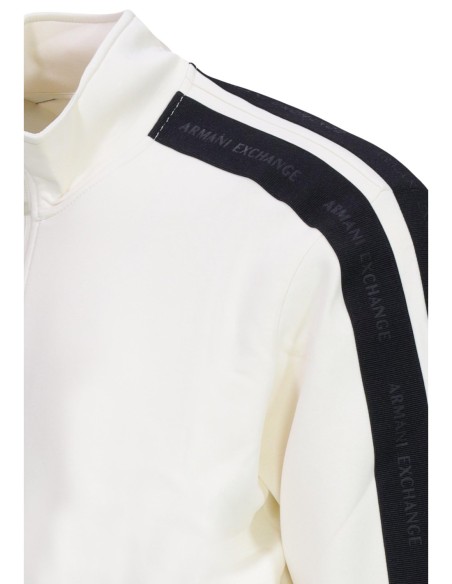 Armani Exchange sweat homme blanc poches latérales | ChoixMode