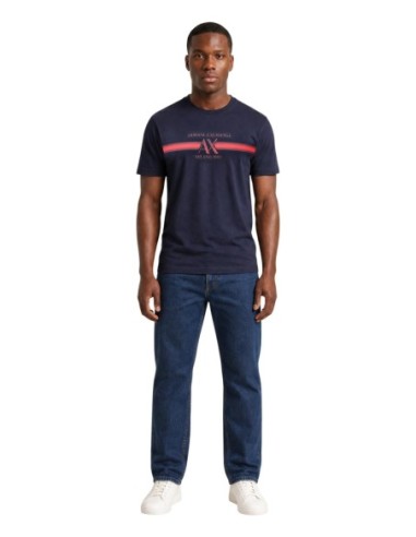 Armani Exchange t-shirt homme bleu imprimé col rond | ChoixMode