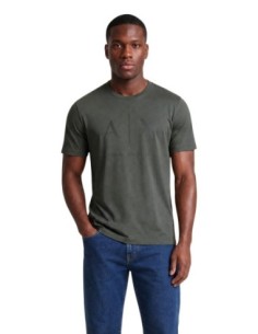 Armani Exchange t-shirt homme vert imprimé col classique | ChoixMode