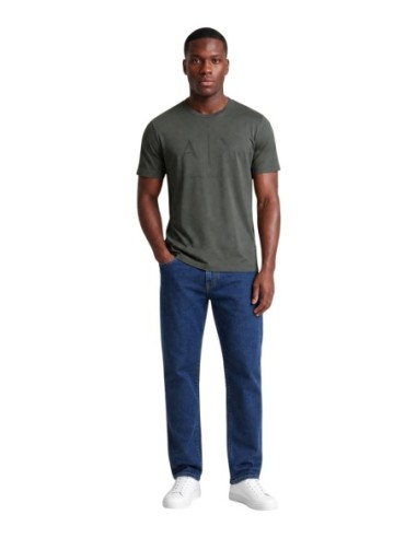 Armani Exchange t-shirt homme vert imprimé col classique | ChoixMode