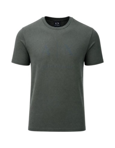 Armani Exchange t-shirt homme vert imprimé col classique | ChoixMode