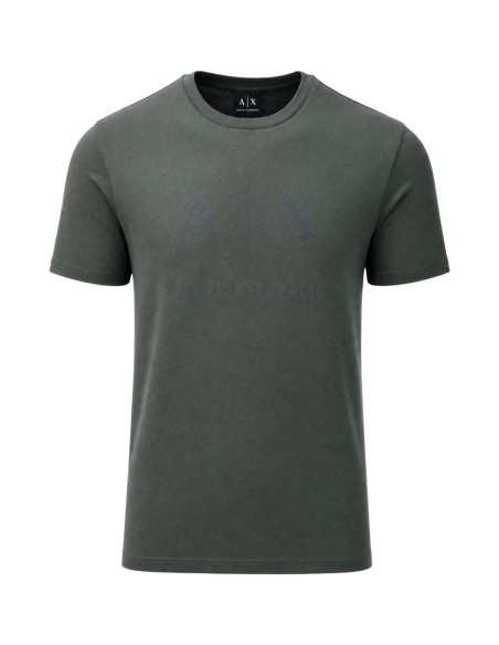 Armani Exchange t-shirt homme vert imprimé col classique | ChoixMode
