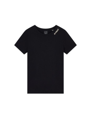 Armani Exchange t-shirt femme noir uni col rond | ChoixMode