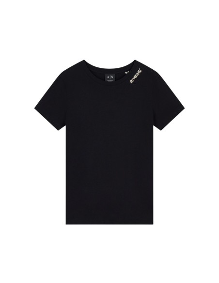 Armani Exchange t-shirt femme noir uni col rond | ChoixMode