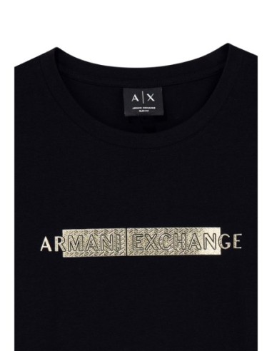 Armani Exchange t-shirt femme noir imprimé stretch | ChoixMode