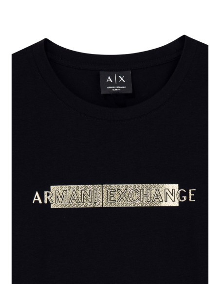 Armani Exchange t-shirt femme noir imprimé stretch | ChoixMode