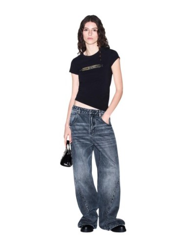 Armani Exchange t-shirt femme noir imprimé stretch | ChoixMode