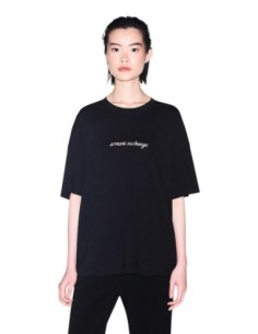 Armani Exchange t-shirt femme noir imprimé coton classique | ChoixMode