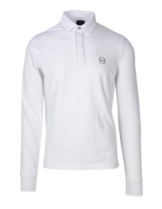 Armani Exchange polo homme blanc manches longues | ChoixMode
