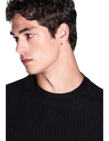 Armani Exchange t-shirt homme noir uni col rond | ChoixMode
