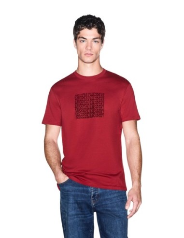 Armani Exchange t-shirt homme rouge imprimé coton | ChoixMode