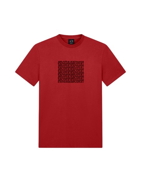 Armani Exchange t-shirt homme rouge imprimé coton | ChoixMode