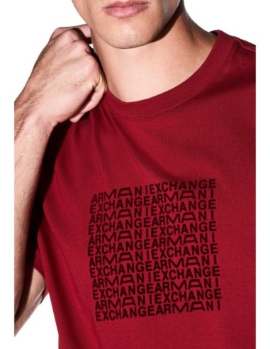 Armani Exchange t-shirt homme rouge imprimé coton | ChoixMode
