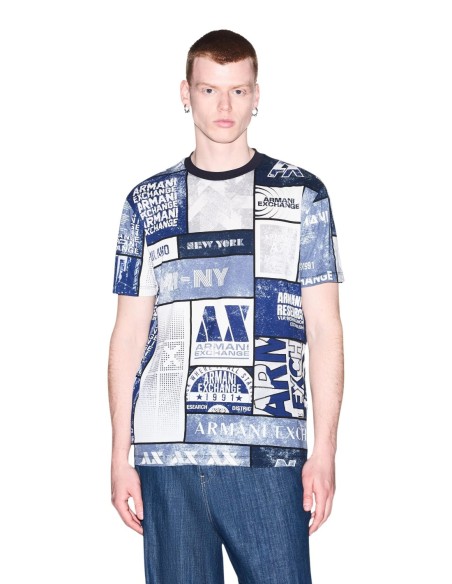 Armani Exchange t-shirt homme blanc imprimé Vietnam | ChoixMode