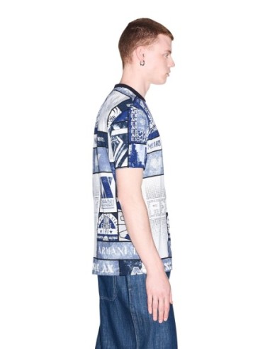 Armani Exchange t-shirt homme blanc imprimé Vietnam | ChoixMode