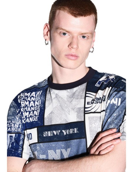 Armani Exchange t-shirt homme blanc imprimé Vietnam | ChoixMode