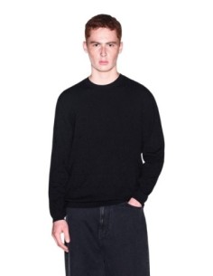 Armani Exchange pull homme noir viscose col rond | ChoixMode