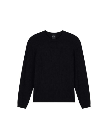 Armani Exchange pull homme noir viscose col rond | ChoixMode