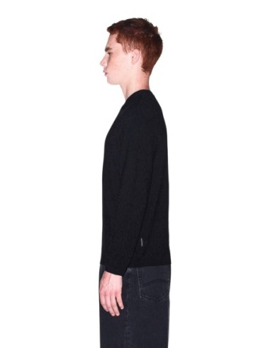 Armani Exchange pull homme noir viscose col rond | ChoixMode