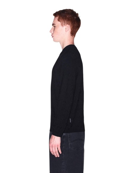 Armani Exchange pull homme noir viscose col rond | ChoixMode