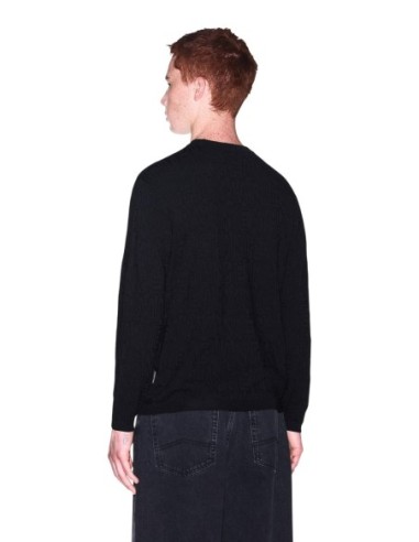 Armani Exchange pull homme noir viscose col rond | ChoixMode