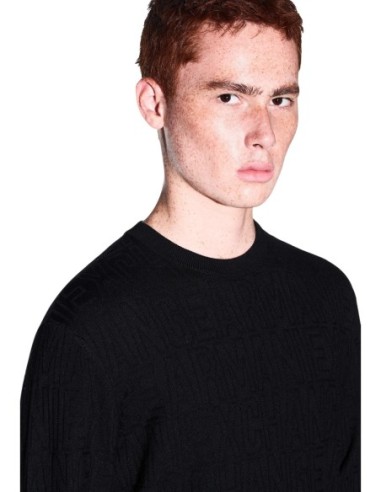 Armani Exchange pull homme noir viscose col rond | ChoixMode