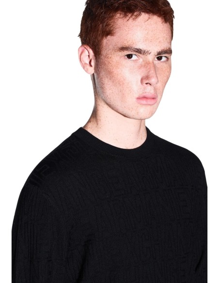 Armani Exchange pull homme noir viscose col rond | ChoixMode
