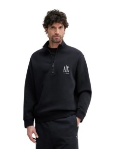 Armani Exchange sweat homme noir zippé col montant | ChoixMode