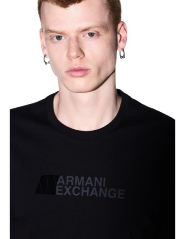 Armani Exchange t-shirt homme noir imprimé manches courtes | ChoixMode
