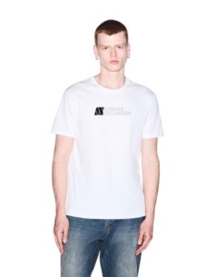 Armani Exchange t-shirt homme blanc imprimé manches courtes | ChoixMode