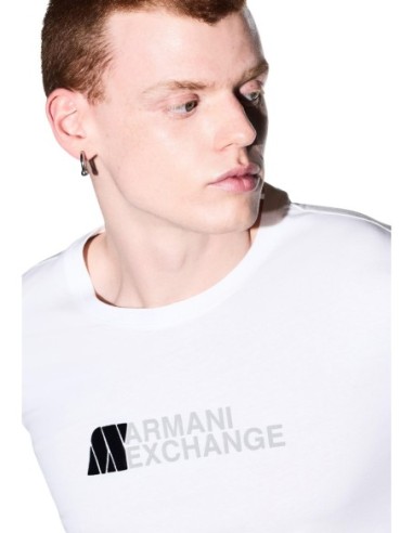 Armani Exchange t-shirt homme blanc imprimé manches courtes | ChoixMode