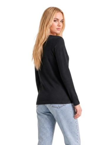 Armani Exchange t-shirt femme noir imprimé manches longues | ChoixMode
