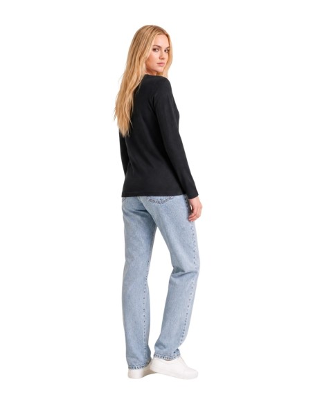 Armani Exchange t-shirt femme noir imprimé manches longues | ChoixMode
