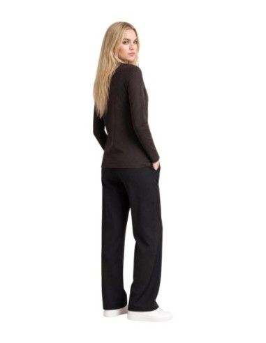 Armani Exchange t-shirt femme marron imprimé manches longues | ChoixMode